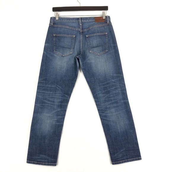 Martin + Osa Women's Size 27 Medium Wash Blue Button Fly Straight Leg Jeans - Picture 2 of 13